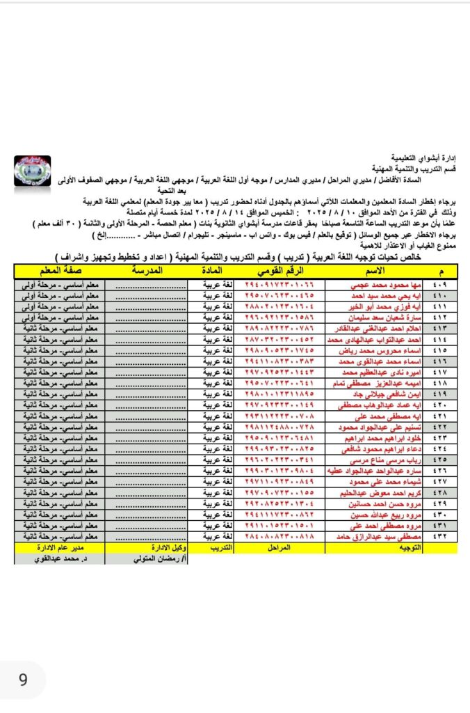 تدريب9