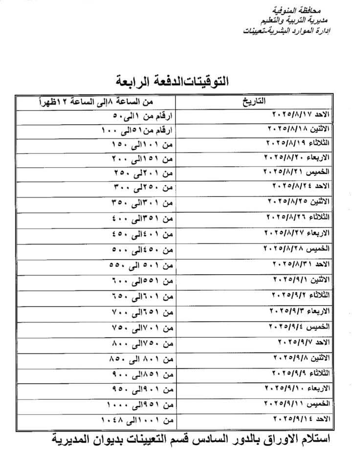 المواعيد القديمه