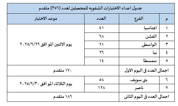 مواعيد اهناسيا