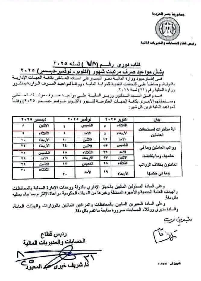 مرتب اكتوبر