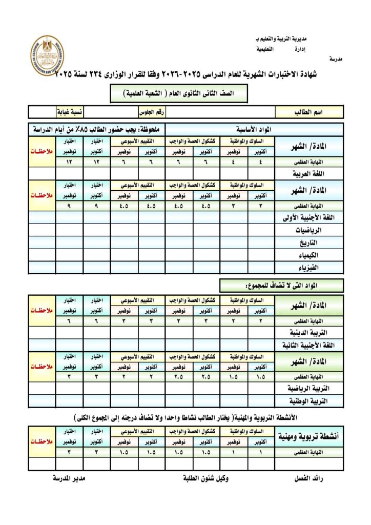 شهادة الثانى الثانوى
