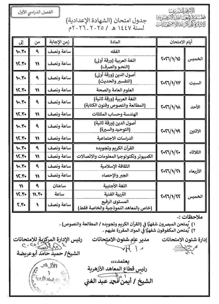 الشهادة الاعدادية