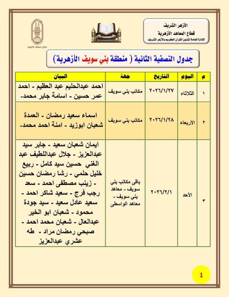 بنى سويف تصفية